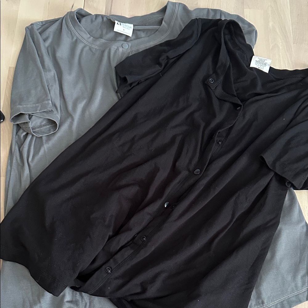 Set of 2 Button Closure Mastectomy Post Op, Maternity Tops sz Large